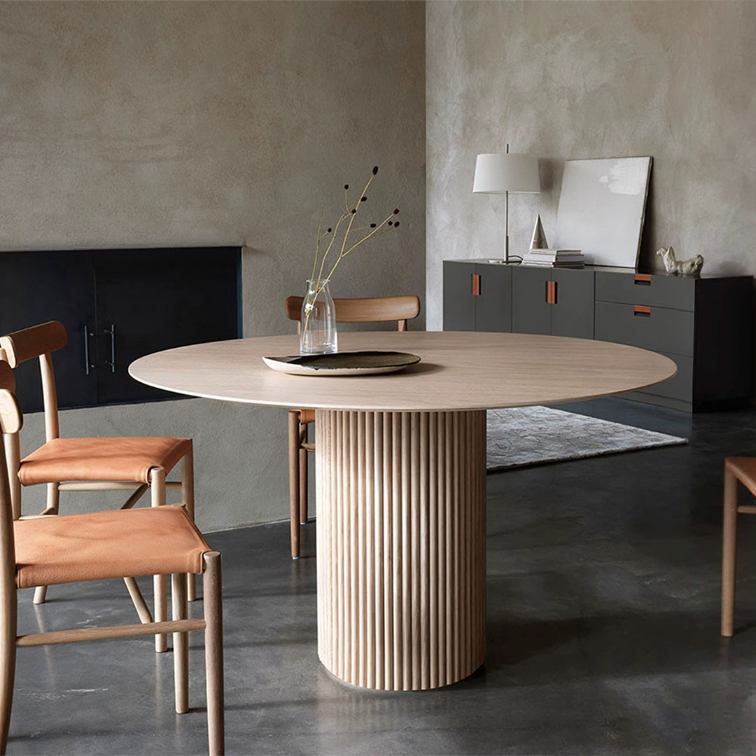 Ivar Round Dining Table, Oak Or  Walnut