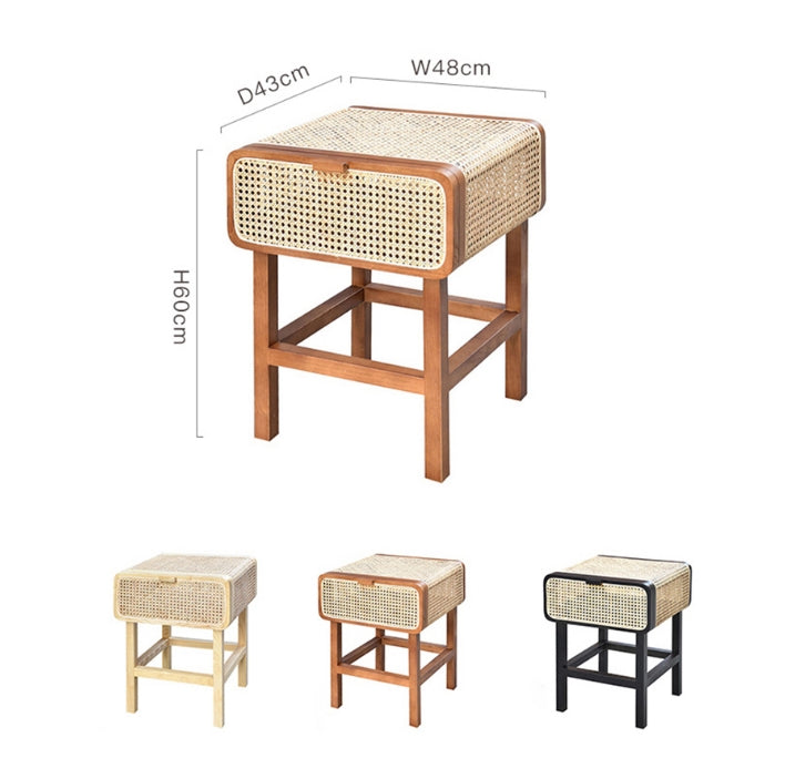Wren Rattan Side Table, Bedside Table-Weilai Concept-Weilai Concept