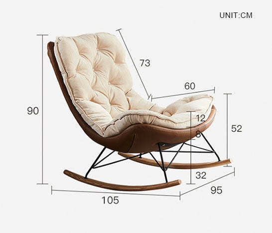Phoebe Rocking Chair, Suede-Weilai Concept-Weilai Concept