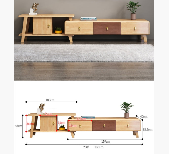 Brandy TV Stand, Oak-Weilai Concept-Weilai Concept
