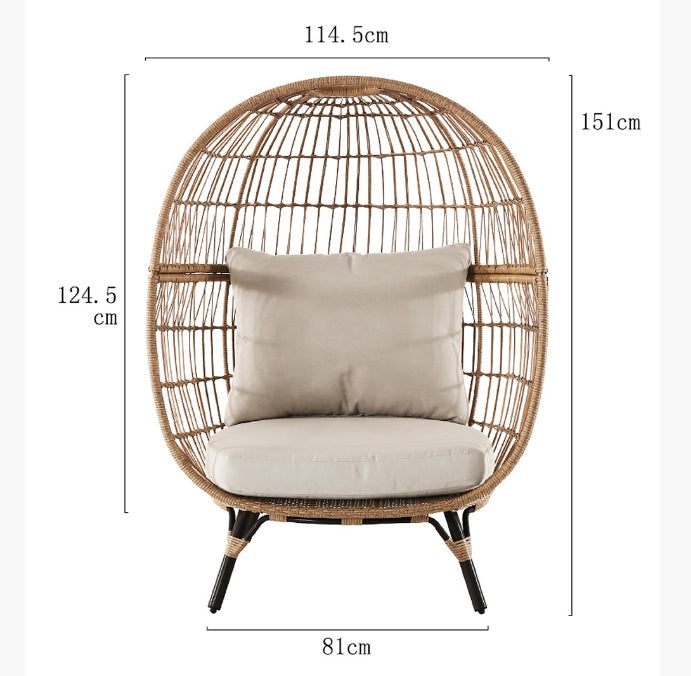 Simera Rattan Garden Ball Chair with Stand, Indoor/ Outdoor Furniture-Weilai-Weilai Concept