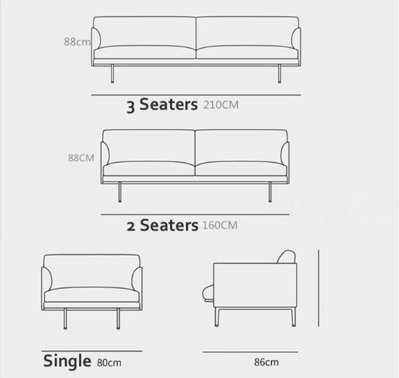 H81 Hamilton Two Seater / Three Seater Sofa, Italian Genuine Leather-Weilai Concept-Weilai Concept