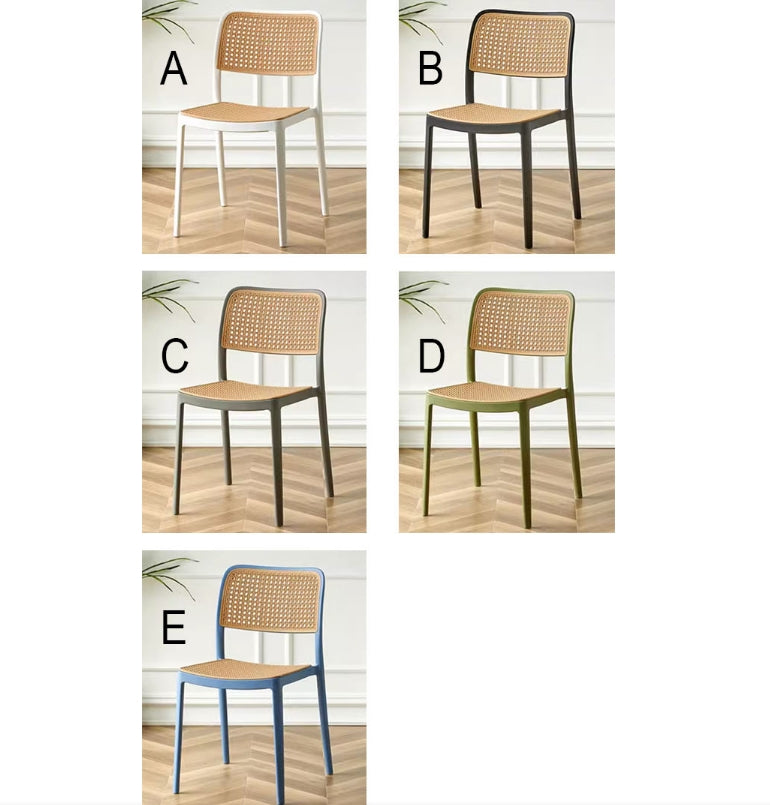 Ann Rattan Style Dining Chair, Plastic-Weilai Concept-Weilai Concept