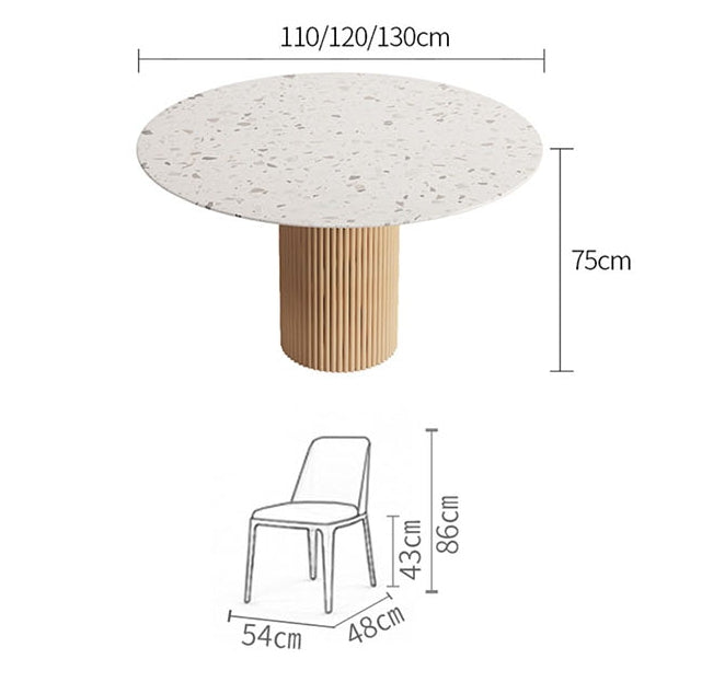 Sienna Round Dining Table, Premium Terrazzo And Wood Base-Weilai Concept-Weilai Concept