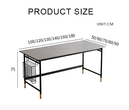 Bleeker Office Desk, Sintered Stone-Weilai Concept-Weilai Concept