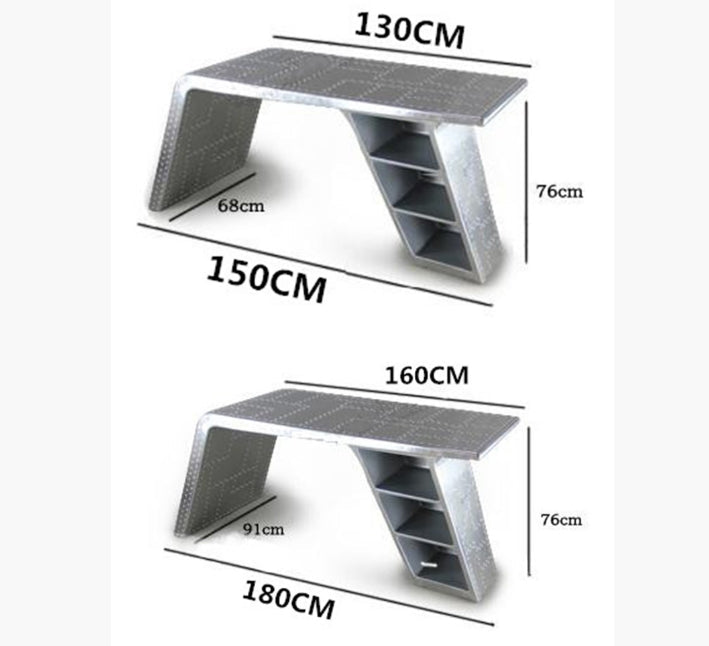 Timothy Oulton Aviator Aviation Desk, Office Desk, Aluminium-Weilai Concept-Weilai Concept