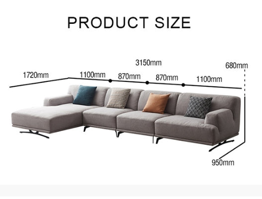 Cannes Four Seater Corner Sofa-Sofas-Weilai Concept-Weilai Concept