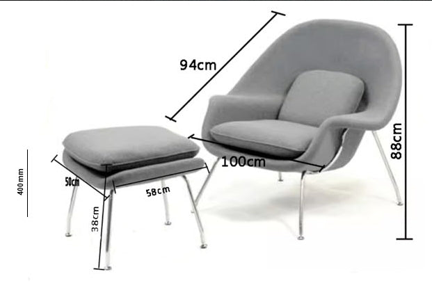 Womb Lounge Chair And Footstool, Armchair-Weilai-Weilai Concept