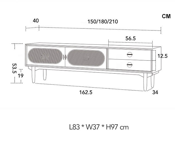 Mario Cane Rattan TV Stand-Weilai Concept-Weilai Concept