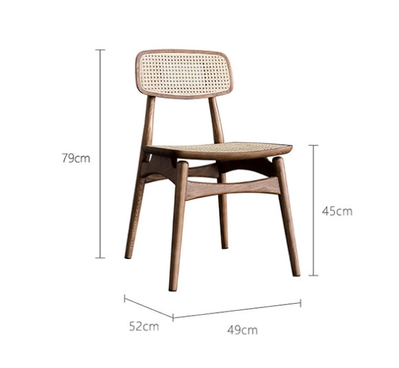 Hans Style Rattan Dining Chair, Light Oak & Walnut For Display-Weilai Concept-Weilai Concept