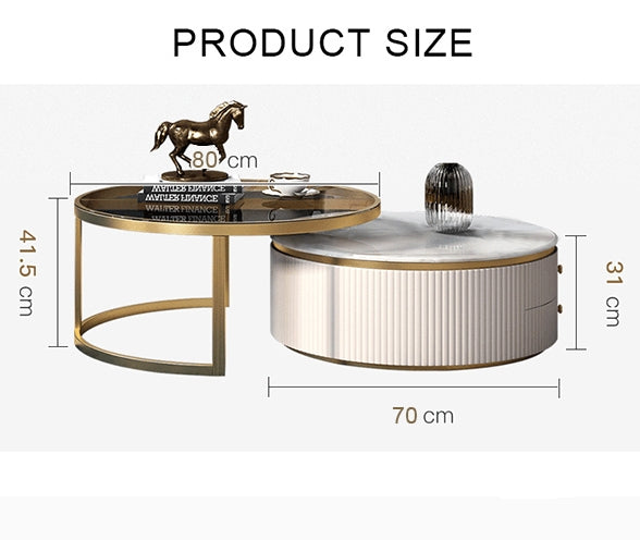 Bell Nesting Coffee Table Set White For Display-Weilai Concept-Weilai Concept