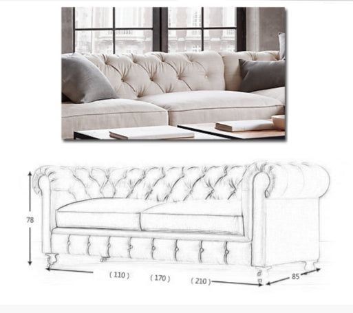The Dorchester Three Seater Sofa, Armchair-Weilai Concept-Weilai Concept