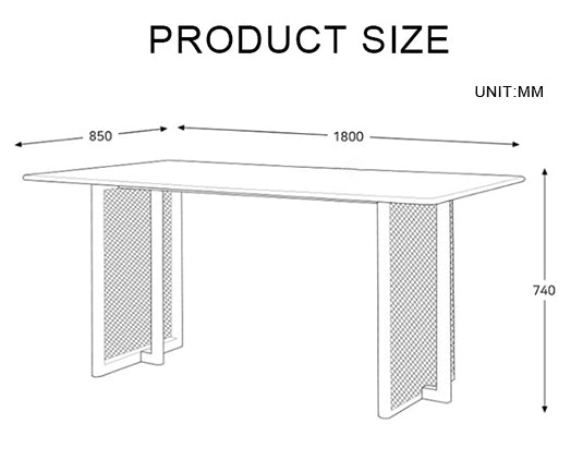Gavril Rattan Dining Table, Oak, Rectangle-Weilai Concept-Weilai Concept