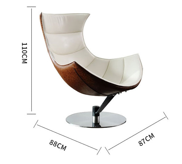 Lobster Lounge Chair With Ottoman, Walnut Texture, Armchair-Weilai Concept-Weilai Concept