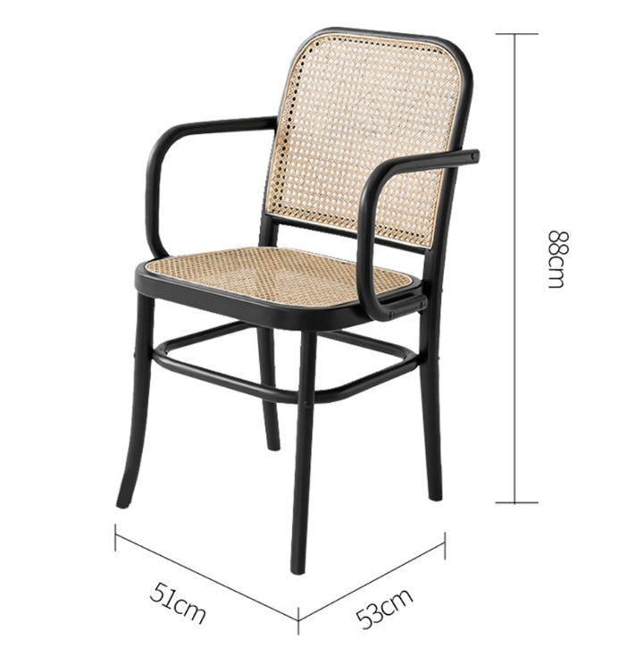 Paris G04 Rattan Dining Chair, Walnut-Weilai Concept-Weilai Concept