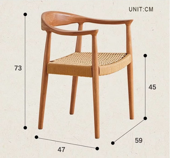 Abiram Rattan Dining Chair, Solid Wood-Weilai Concept-Weilai Concept