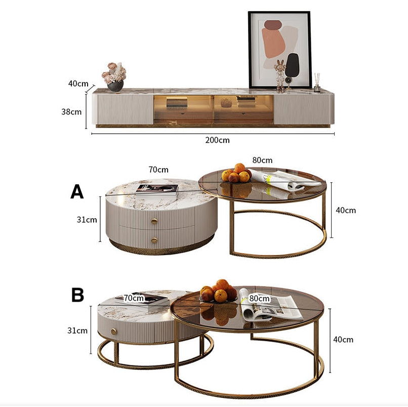 Eden II Living Room Coffee Table Set, TV Stand-Weilai Concept-Weilai Concept