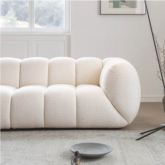 Randee BoBo Three Seater Sofa, White Boucle-Weilai Concept-Weilai Concept