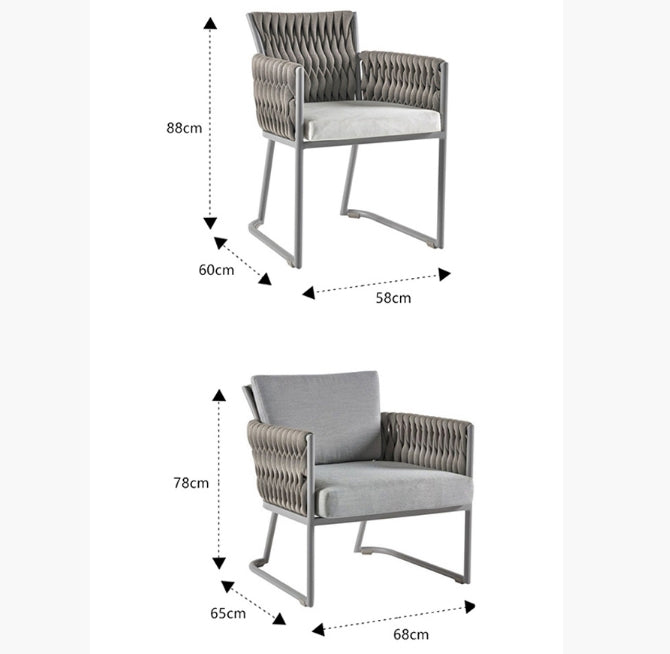 Macleod Garden Dining Table Set, 4 Dining Chairs, Rattan-Weilai Concept-Weilai Concept