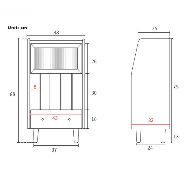 Dorilla Bedside Table, Oak, Side Table-Weilai Concept-Weilai Concept