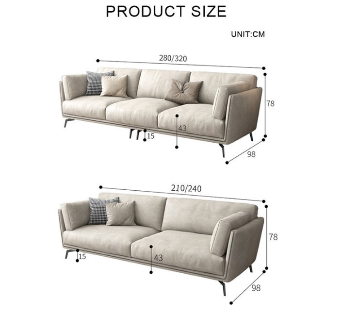 Reynold Two Seater, Three Seater, Four Seater Sofa, Leatheraire-Weilai Concept-Weilai Concept