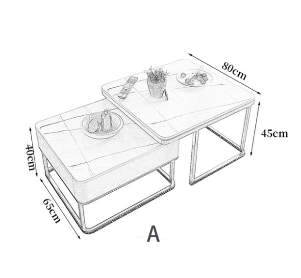 Lorelei Nesting Coffee Table Set, Sintered Stone-Weilai Concept-Weilai Concept