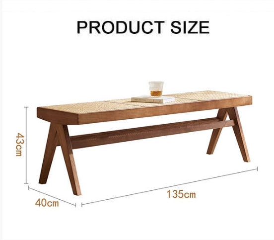 Patrick Rattan Bench, Ash Wood-Weilai Concept-Weilai Concept