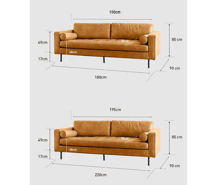 Porto Two Seater Sofa, Real Leather-Two Seater Sofa-Weilai Concept-Weilai Concept