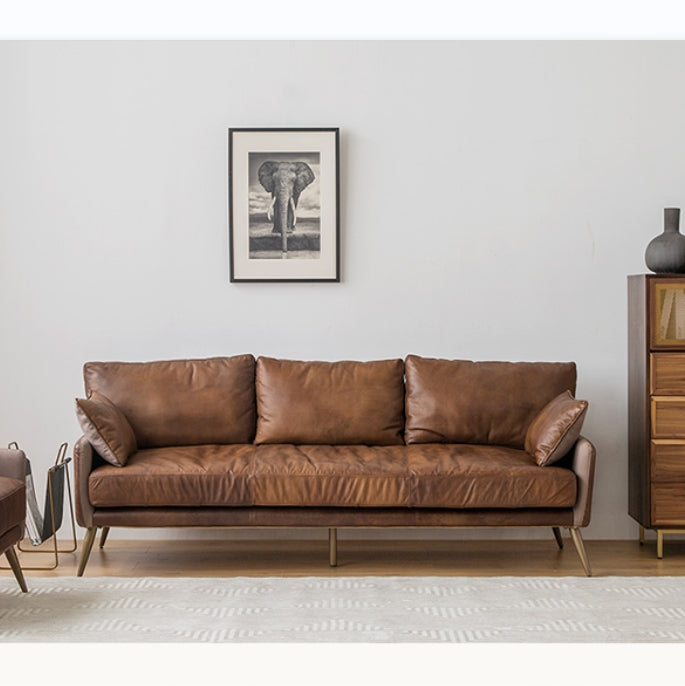 Luna Three Seaters Sofa, Three Seater Corner Sofa, Real Leather-Weilai Concept-Weilai Concept