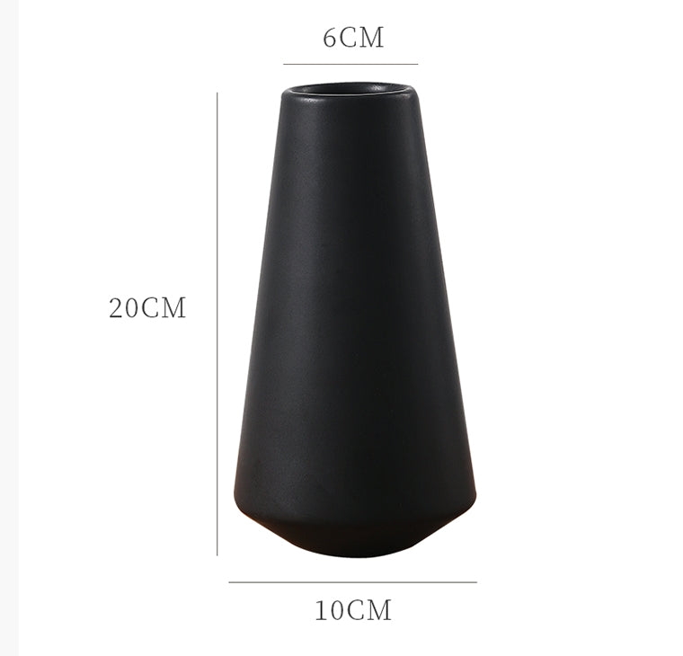 Ceramic Vase, Black/ White-Weilai Concept-Black-Weilai Concept