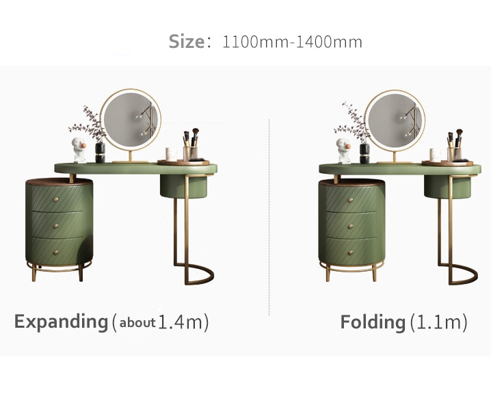 Tandy Dressing Table With LED Mirror, Green With Small Dent On One Side For Display-Weilai Concept-Weilai Concept
