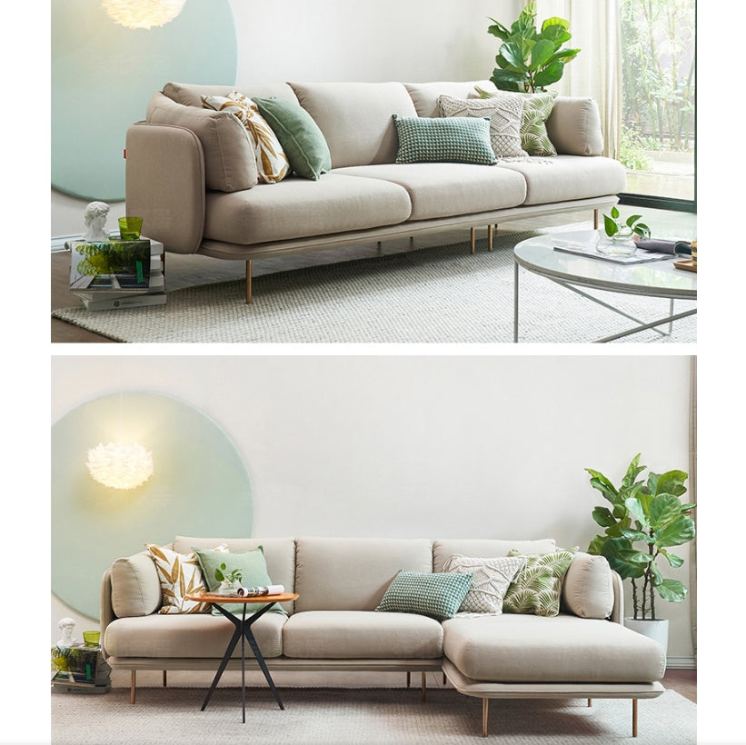 U182 Two Seater, Three Seater, Four Seater Corner Sofa, Off-White Cotton Linen-Weilai Concept-Weilai Concept