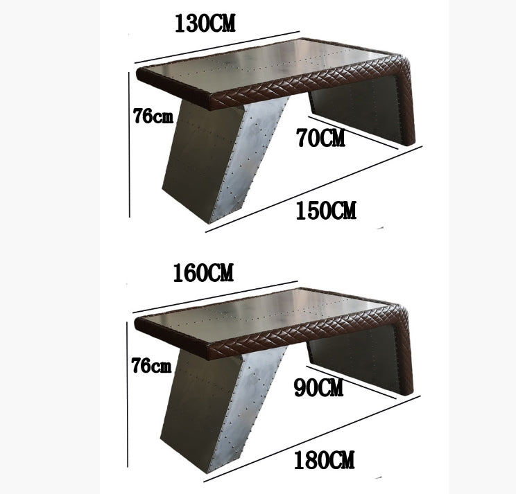 Timothy Oulton Aviator Aviation Desk, Office Desk, Aluminium-Weilai Concept-Weilai Concept