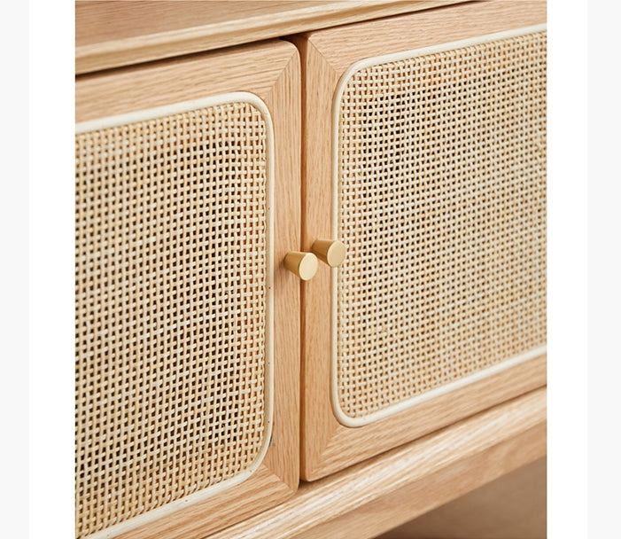 Haygashen Rattan TV Stand, Oak-Weilai Concept-Weilai Concept