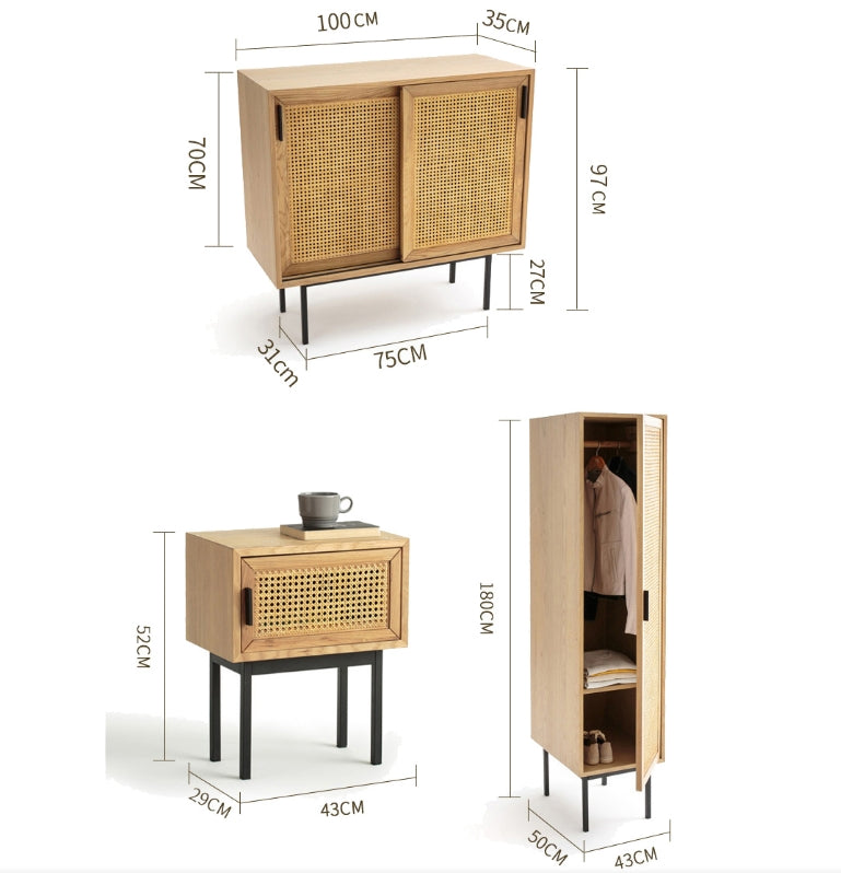 Acacia Cane Rattan Sideboard-Weilai Concept-Weilai Concept