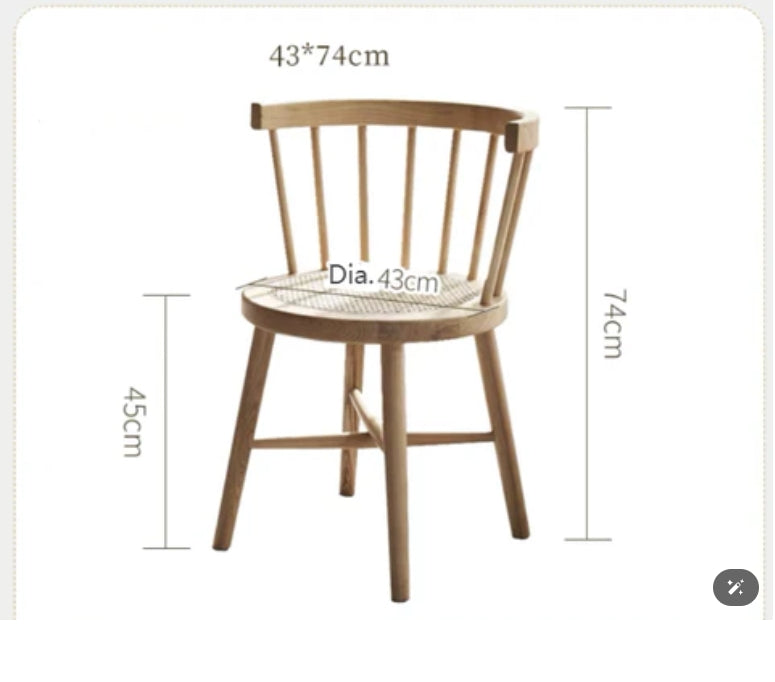 Gavril Rattan Dining Table, Oak, Rectangle-Weilai Concept-A Set Of 2 Dining Chairs ( NO Dining Table )-Weilai Concept