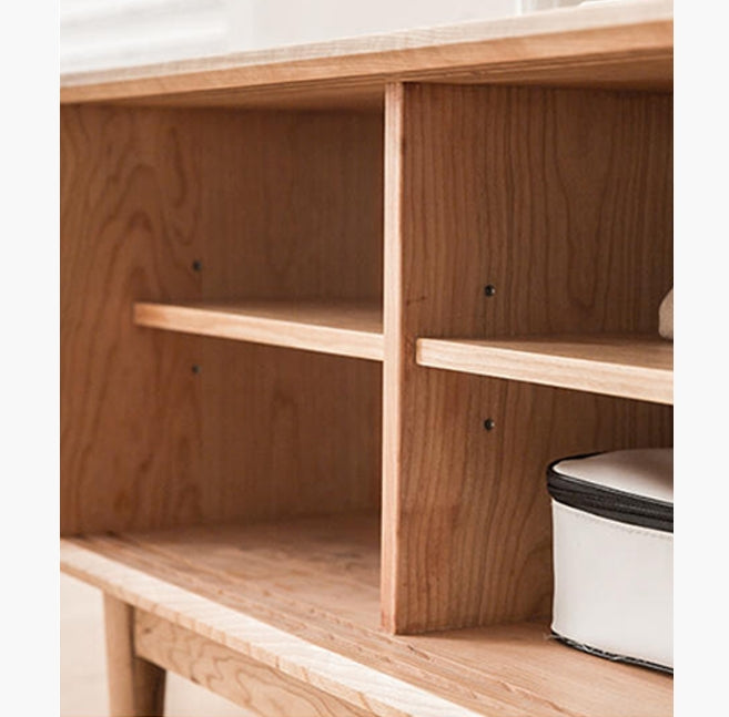 Randal Cane TV Stand, Natural Rattan & Wood-Weilai Concept-Weilai Concept