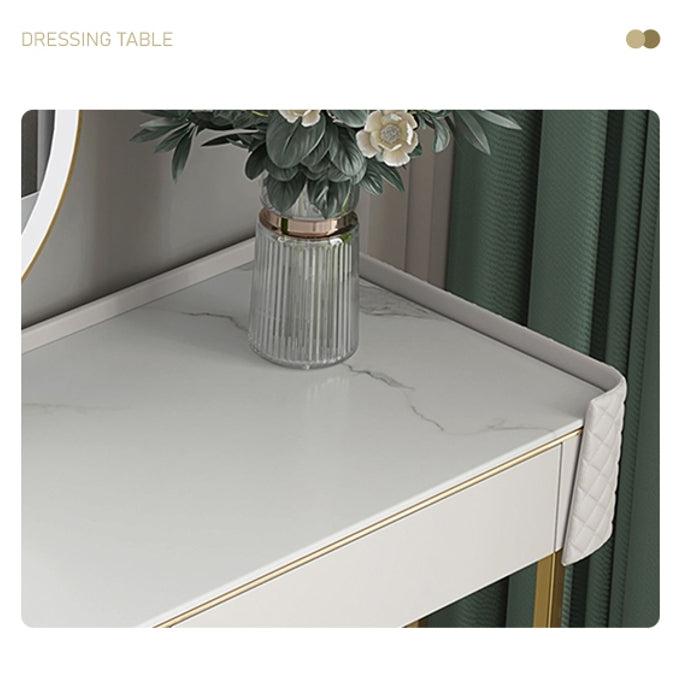 Duran Dressing Table With LED Mirror, Cream-Weilai Concept-Weilai Concept