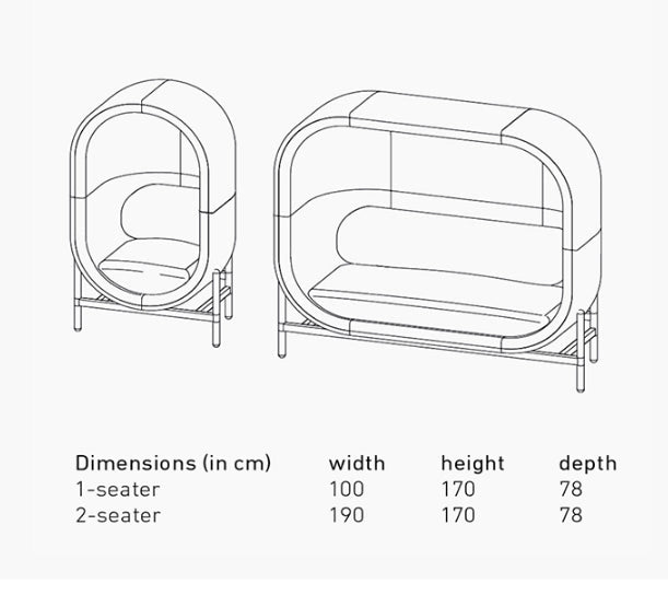 Space Egg Shape Two Seater Sofa, Single Seater-Weilai Concept-Weilai Concept