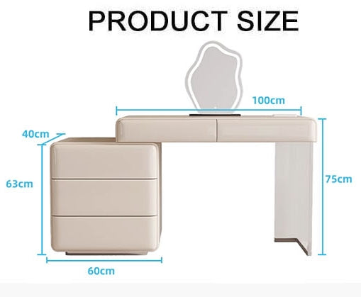 Donnelly Dressing Table With LED Mirror, Cream-Weilai Concept-Weilai Concept