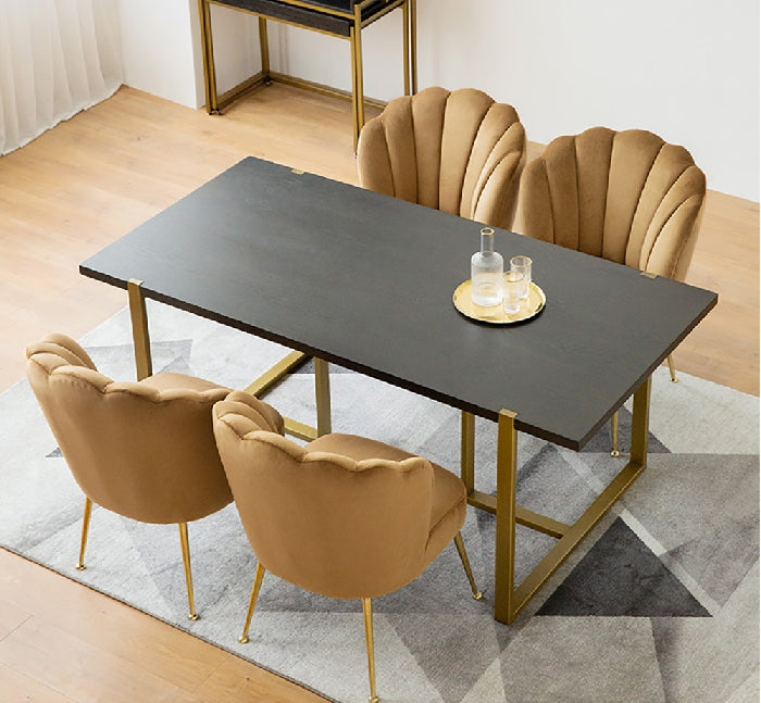 Dwight Dining Chair, Gold Frame-Weilai concept-Weilai Concept
