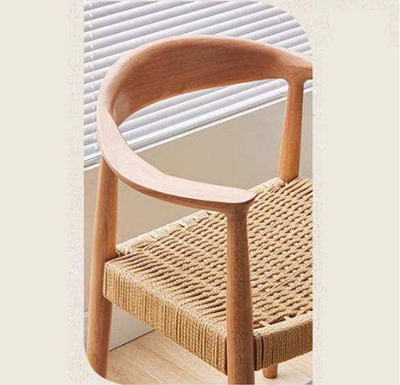 Abiram Rattan Dining Chair, Solid Wood-Weilai Concept-Weilai Concept