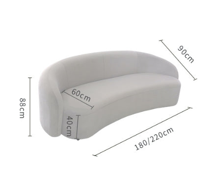 Julep Modern Curved Three Seater, Four Seater Sofa, Velvet-Weilai Concept-Weilai Concept