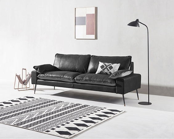 Caudill Thress Seater Sofa, Cowhide Leather-Sofas-Weilai Concept-Weilai Concept