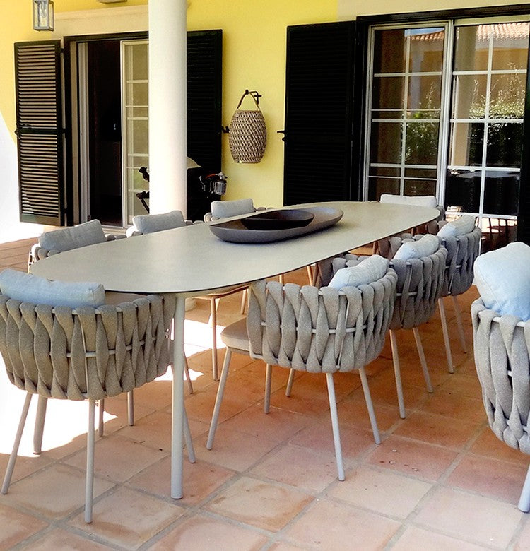 Vallee Rattan Outdoor Dining Table Set, Table With Six Dining Chairs-Weilai Concept-Weilai Concept
