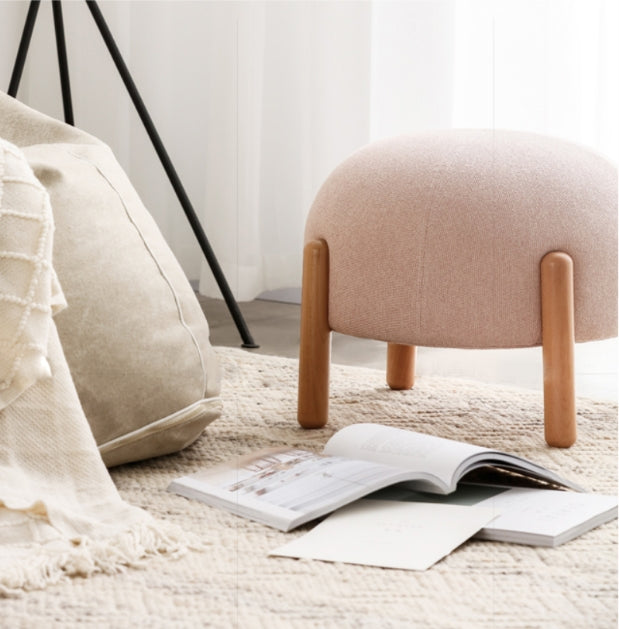 K19 LADYBUG Kid Footstool-Weilai Concept-Pink-Linen-Weilai Concept