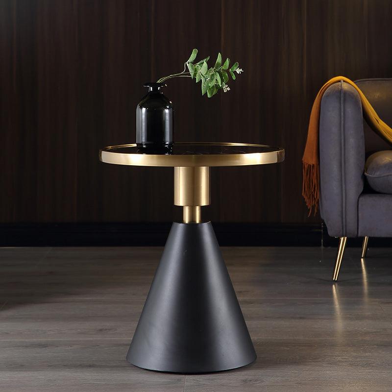 Modern Side Table with Marble Top and Metal Base-Weilai Concept-Weilai Concept