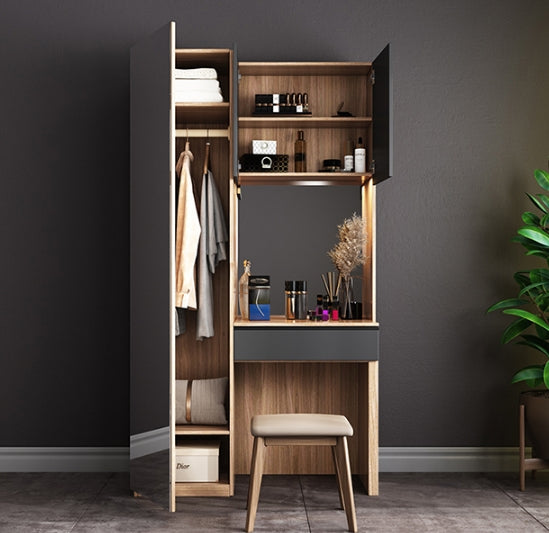 Aviral Dressing Table With Wardrobe-Weilai Concept-Weilai Concept
