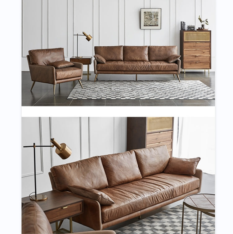 Luna Three Seaters Sofa, Three Seater Corner Sofa, Real Leather-Weilai Concept-Weilai Concept