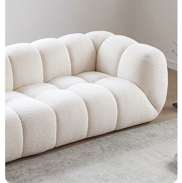 Randee BoBo Three Seater Sofa, White Boucle-Weilai Concept-Weilai Concept